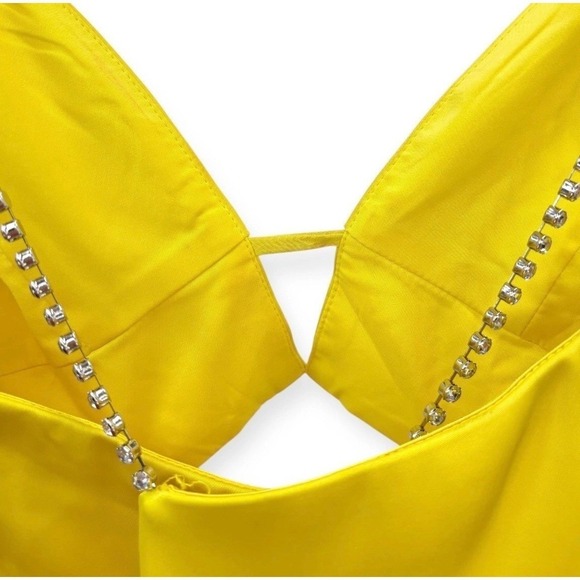 NWT Liv Foster Giselle Satin Long Dress in Solar Yellow - Size 0 - MSRP $295 - Picture 7 of 15